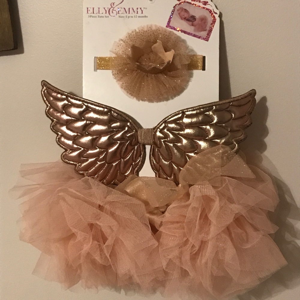 Angel Wings with Tutu and Crown for Photoshoot